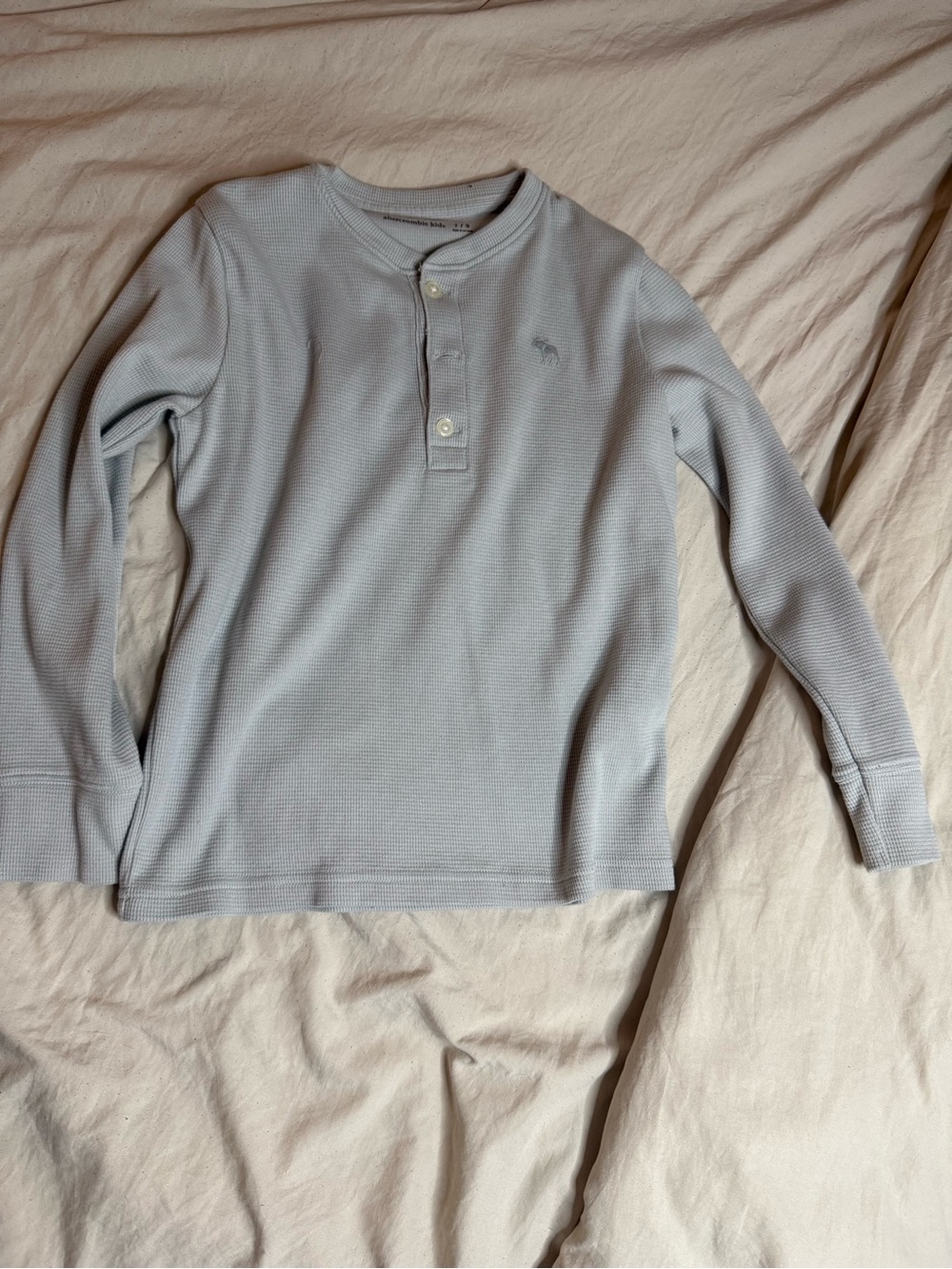 Abercrombie Kids Light Grey Long-Sleeve Henley Shirt
